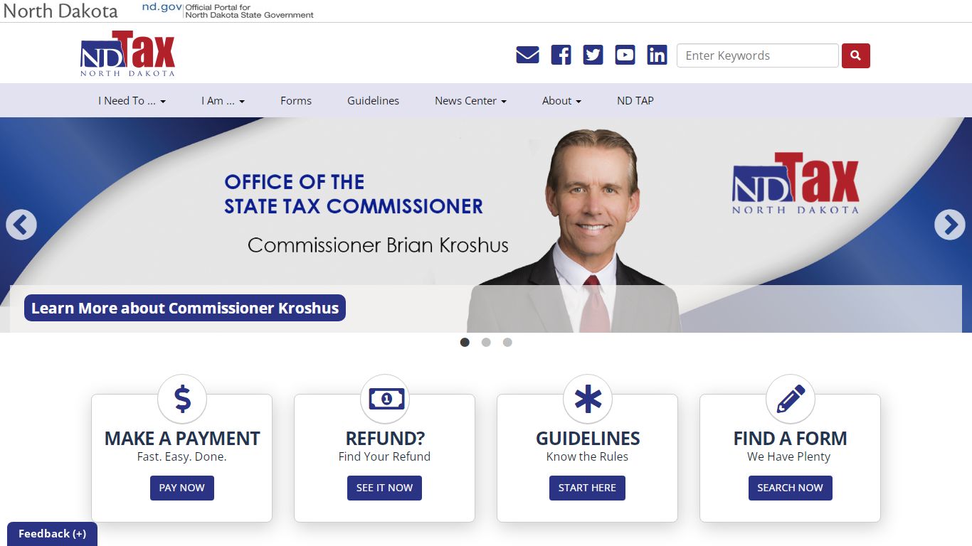 Welcome to the North Dakota Office of State Tax Commissioner