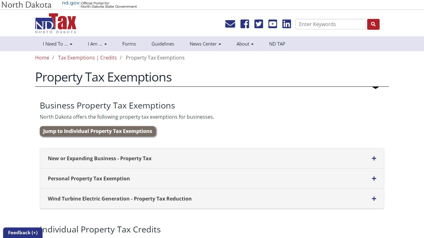 Property Tax Exemptions in North Dakota